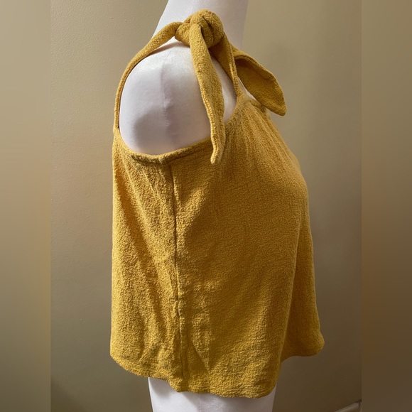 Express Mustard Yellow Tie Shoulder Tank Top Size M - Picture 3 of 4